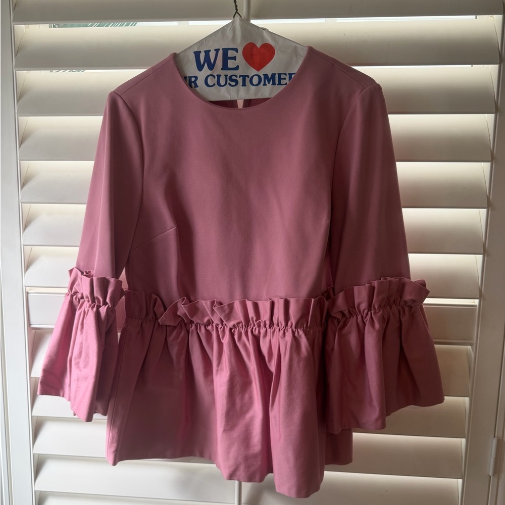 Ted Baker Pink Ruffle Sleeve Top